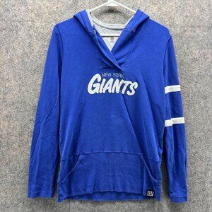 Nike Sweater Women Large Ladies Blue Hooded New York Giants Sweatshirt Pullover